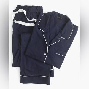 J. Crew Navy Blue Crisp Cotton Long sleeve Pajamas— Women’s Large